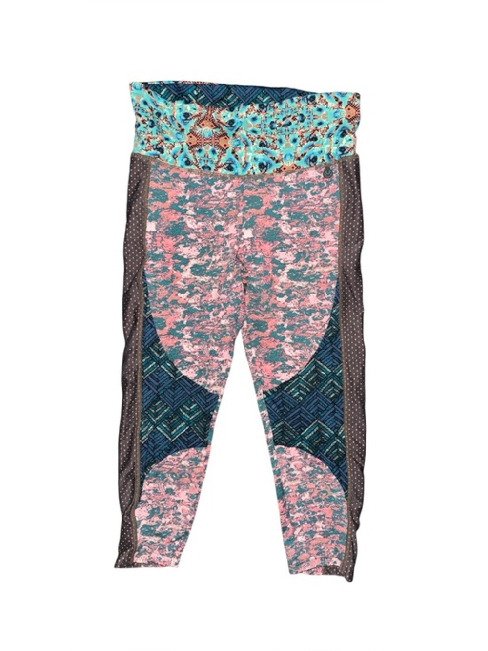 Maaji Women’s Colorblock Printed Leggings - Aqua, Pink, Navy, Gray for Yoga Gym